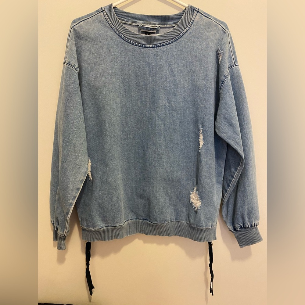 NOISY MAY DENIM PULLOVER SWEATSHIRT Size S